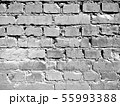 Black and white ruined brick wall photo background 55993388
