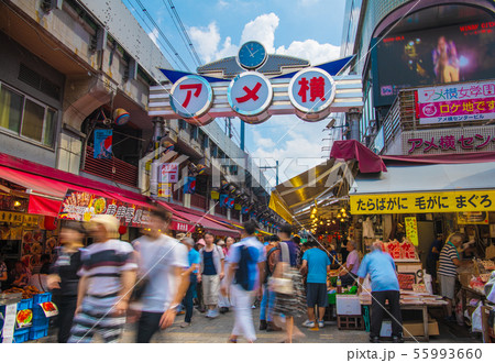 日本の東京都市景観　東京・アメ横 55993660