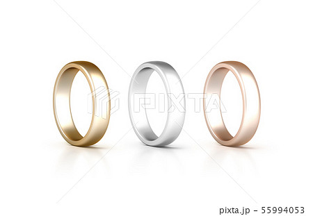 Rings set stand isolated, golden, silver, pink gold jewelry, 55994053