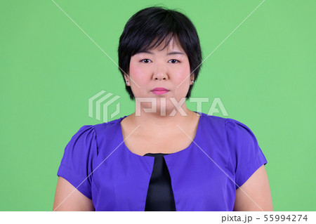Face of young beautiful overweight Asian woman Face of young beautiful overweight Asian woman 55994274