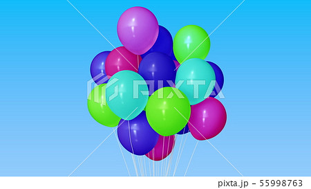 A bunch of colorful helium balloons. 3D rendering 55998763