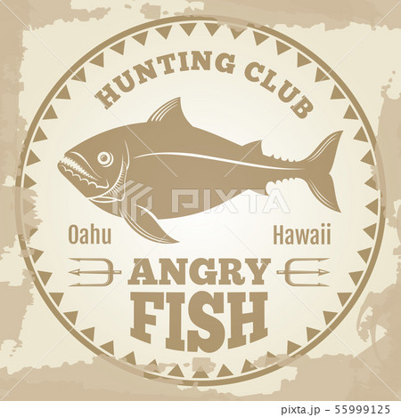 Vintage fishing banner design - hunting club emblem 55999125