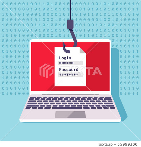 Password data phishing, hacker attack prevention vector concept 55999300