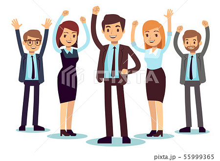 Happy office people. Successful business man and woman vector character Happy office people. Successful business man and woman vector character 55999365