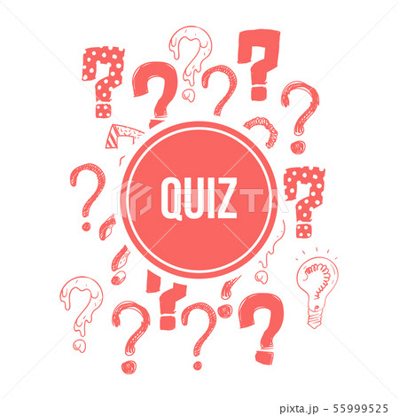 Quiz banner design with pink hand drawn question marks Quiz banner design with pink hand drawn question marks 55999525