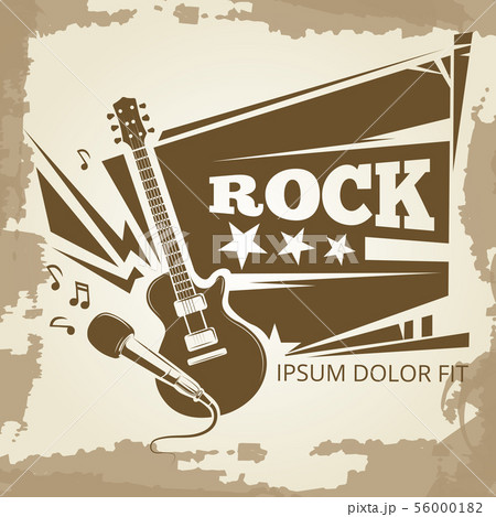 Rock music vintage emblem design Rock music vintage emblem design 56000182