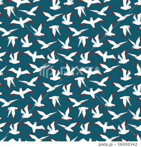 Flying atlantic seabird seamless pattern Flying atlantic seabird seamless pattern 56000342