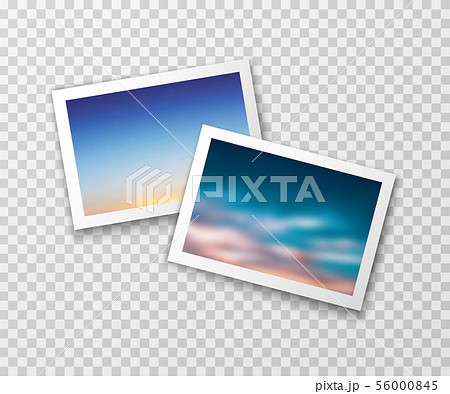Photo frames with blurred landscapes. Vector photography template. Nostalgia background 56000845
