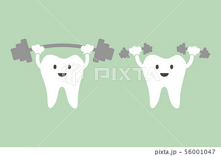 healthy white teeth is weightlifting, strong tooth 56001047