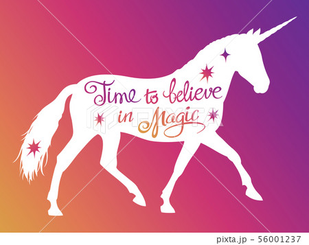 Mythical rebellious unicorn silhouette 56001237