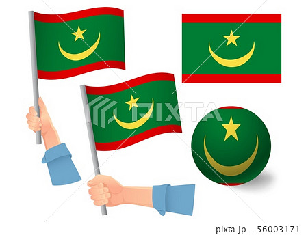 Mauritania flag in hand icon 56003171