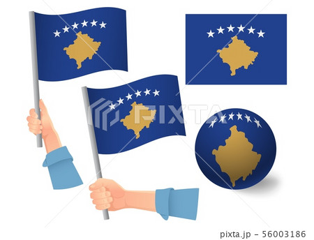 Kosovo flag in hand icon Kosovo flag in hand icon 56003186