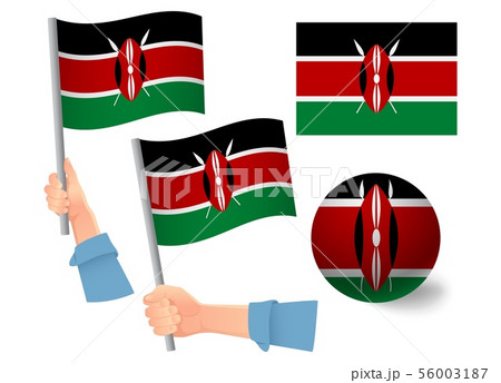 Kenya flag in hand icon Kenya flag in hand icon 56003187