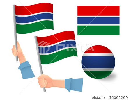 Gambia flag in hand icon 56003209