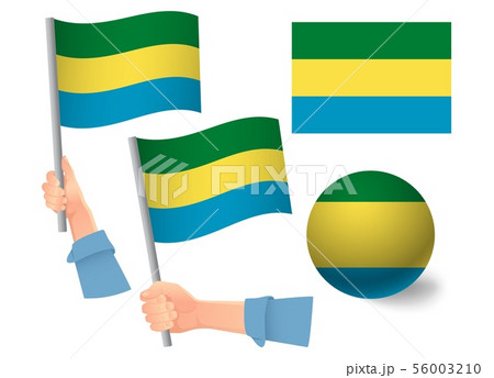 Gabon flag in hand icon 56003210