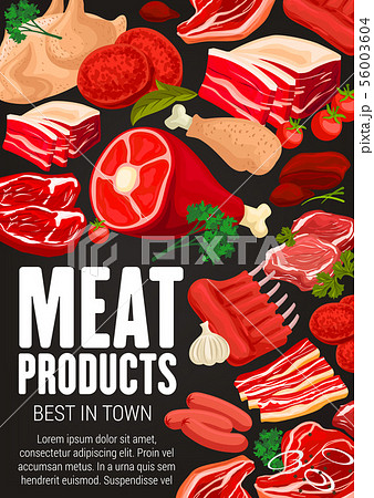 Meat, beef and pork sausages, spices and herbs 56003604