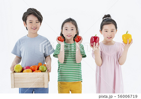 Smiling Children Concept, happy child enjoy summer time on white background 239 56006719
