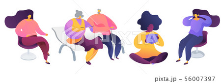 Male and female flat vector characters set 56007397