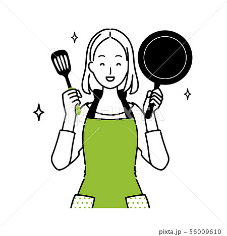調理器具を持つ女性のイラスト 56009610