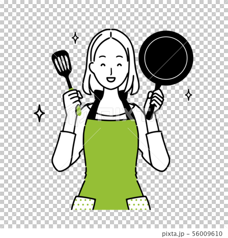調理器具を持つ女性のイラスト 56009610