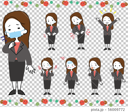 体調不良のビジネスウーマン全身セット 体調不良のビジネスウーマン全身セット 56009772