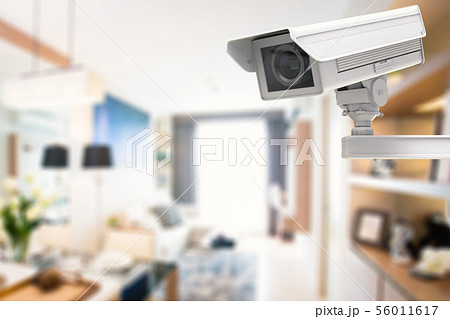 cctv camera or security camera on living room 56011617