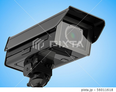 cctv camera or security camera on blue background cctv camera or security camera on blue background 56011618