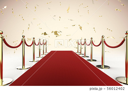 red carpet and rope barrier with shiny gold 56012402