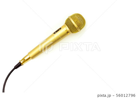 Microphone Gold on isolated white. Entertainment Microphone Gold on isolated white. Entertainment 56012796