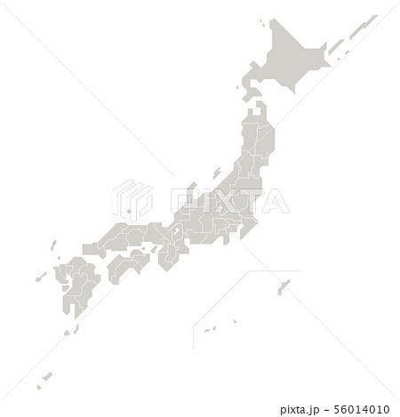 日本地図 白地図 県別 北方領土のイラスト素材
