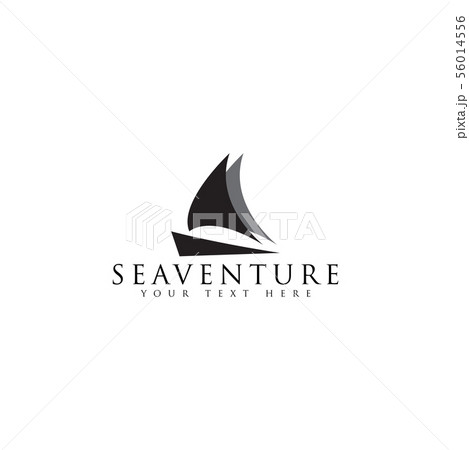 Sail boat logo design template vector isolated 56014556