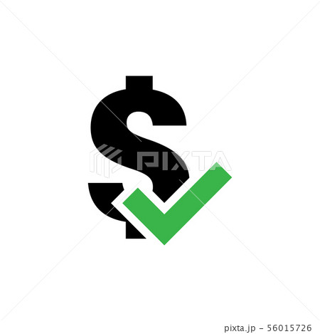Correct dollar icon graphic design template 56015726