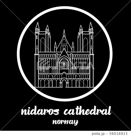 Circle Icon Nidaros Cathedral. sign symbol. eps10 Circle Icon Nidaros Cathedral. sign symbol. eps10 56016915