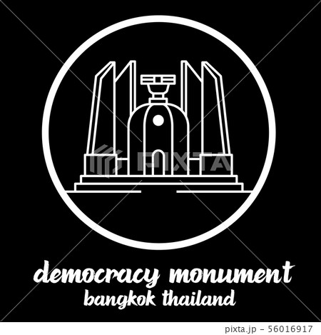 Circle Icon Democracy Monument thailand. eps10 Circle Icon Democracy Monument thailand. eps10 56016917