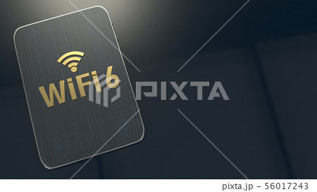 3D rendering building on tablet wifi 6 concept 3D rendering building on tablet wifi 6 concept 56017243