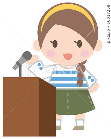 スピーチをする女の子のイラスト素材 56017268 Pixta