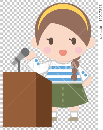 スピーチをする女の子のイラスト素材