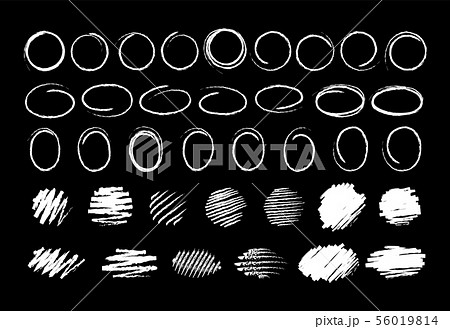 Hand draw chalk marker circle frame vector set Hand draw chalk marker circle frame vector set 56019814