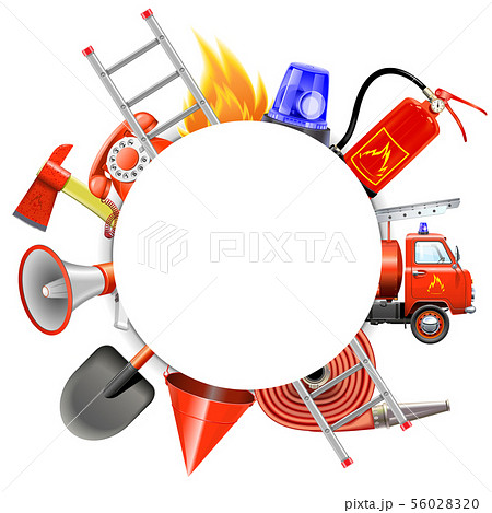 Vector Fire Prevention Round Frame 56028320