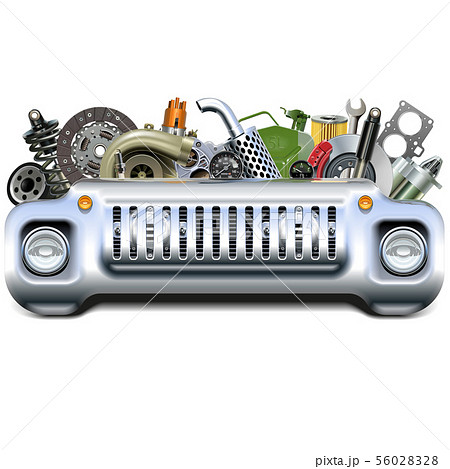Vector Car Parts with Car Front End 56028328