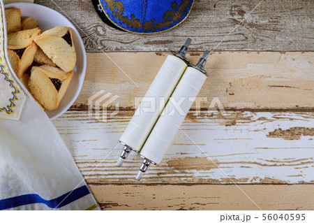 Jewish purim Hamantaschen homemade cookies with 56040595