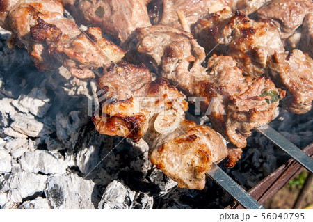 Traditional eastern dish, shish kebab. Roasted 56040795