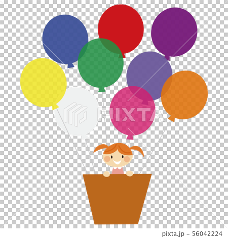 気球に乗った少女 56042224