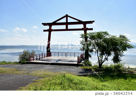 琵琶湖畔の日吉大社の山王鳥居 琵琶湖畔の日吉大社の山王鳥居 56042254