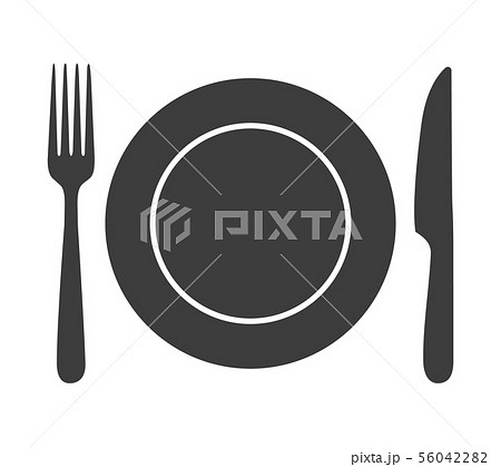 Lunch cutlery black silhouette Lunch cutlery black silhouette 56042282