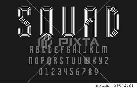 Set of alphabets font modern design with lines Set of alphabets font modern design with lines 56042531