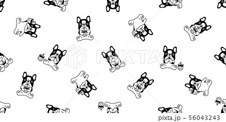 dog seamless pattern french bulldog Boba tea dog seamless pattern french bulldog Boba tea 56043243
