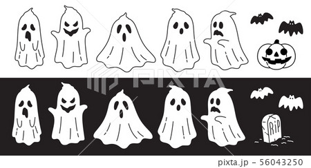 Ghost seamless pattern Halloween icon vector bat 56043250