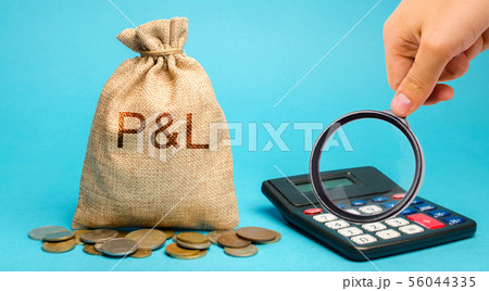 Money bag with the word Profit & loss Money bag with the word Profit & loss 56044335