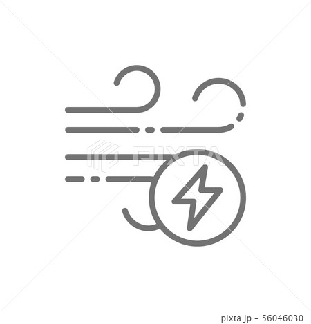 Wind energy, ecology line icon. Isolated on white background 56046030